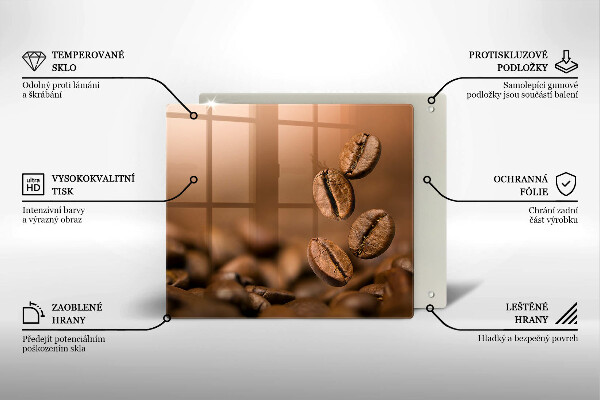 Sklo za varnou desku Kávová zrna