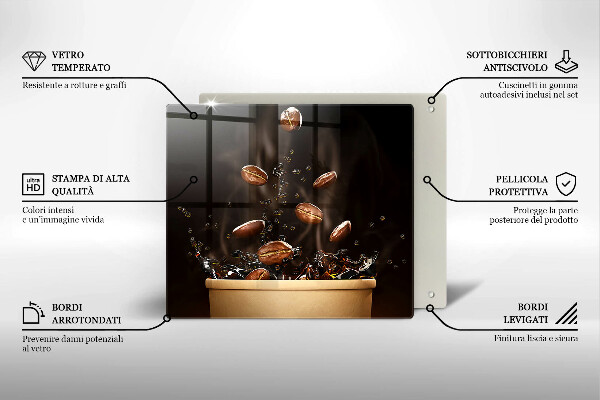 Sklo za varnou desku Horká kávová zrna