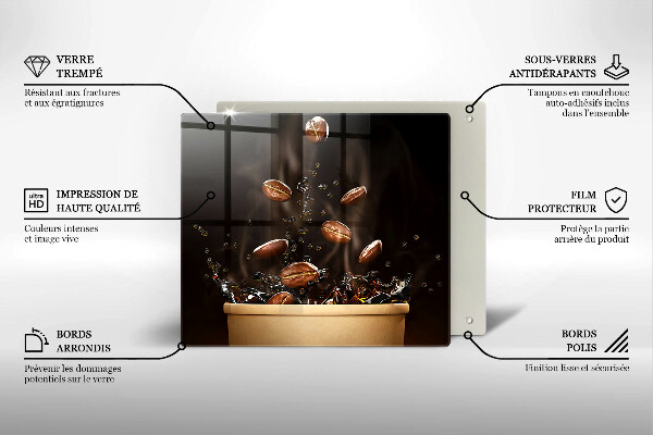 Sklo za varnou desku Horká kávová zrna