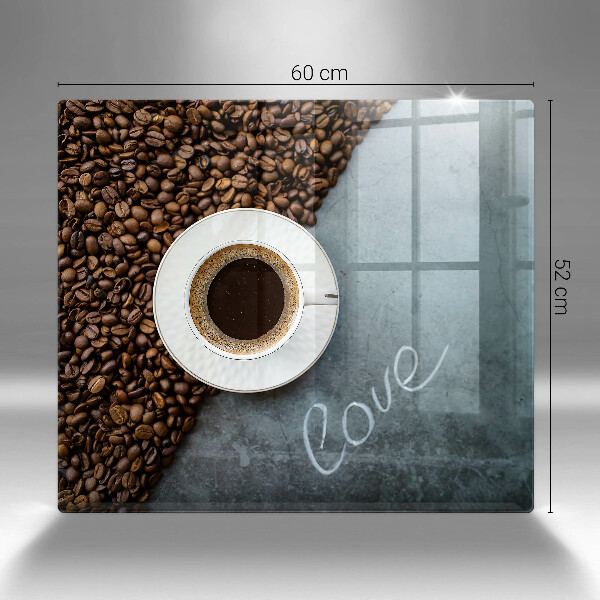 Sklo za varnou desku Kávová zrna a šálek
