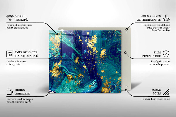 Sklo za varnou desku Abstrakce se zlatem