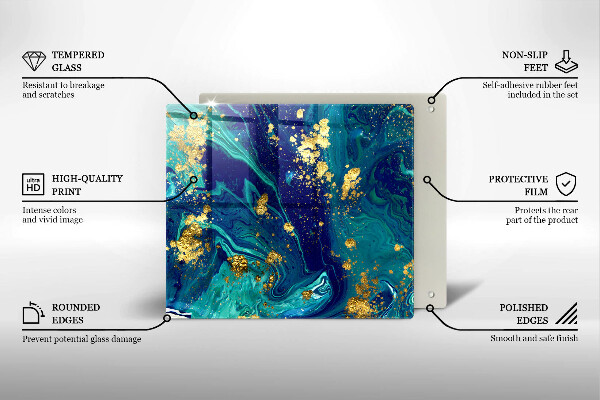 Sklo za varnou desku Abstrakce se zlatem