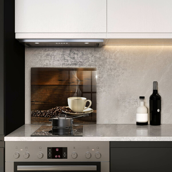 Sklo za varnou desku Dřevěný hrnek na kávu