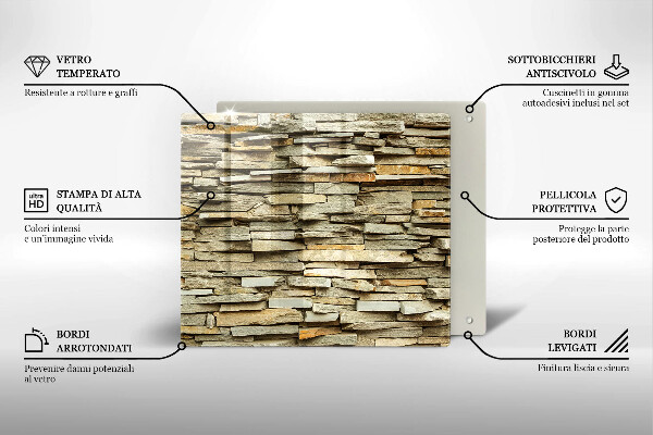 Sklo za varnou desku Dekorativní kameny