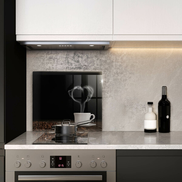 Sklo za varnou desku Srdce šálku kávy