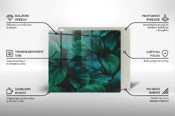 Sklo za varnou desku Listy džungle