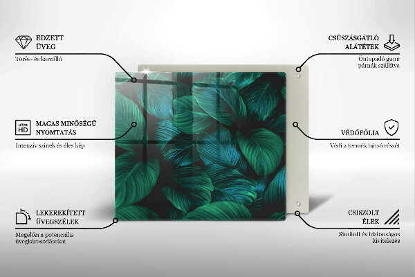 Sklo za varnou desku Listy džungle