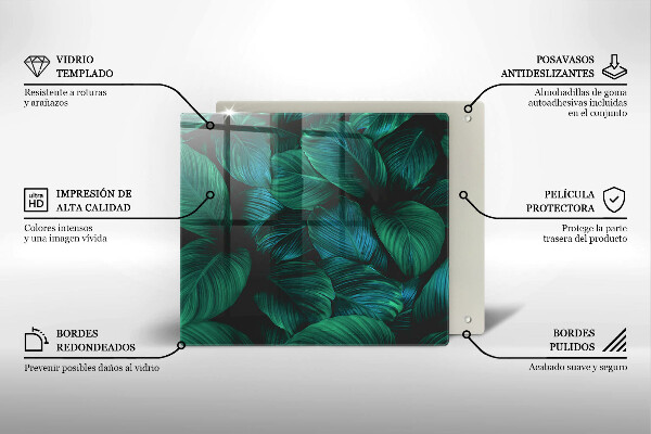 Sklo za varnou desku Listy džungle