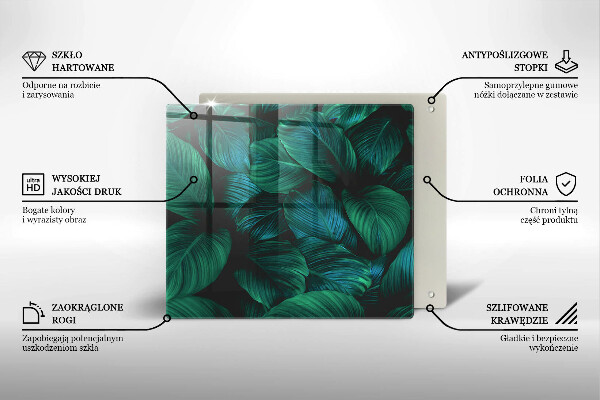 Sklo za varnou desku Listy džungle