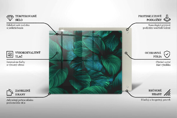 Sklo za varnou desku Listy džungle