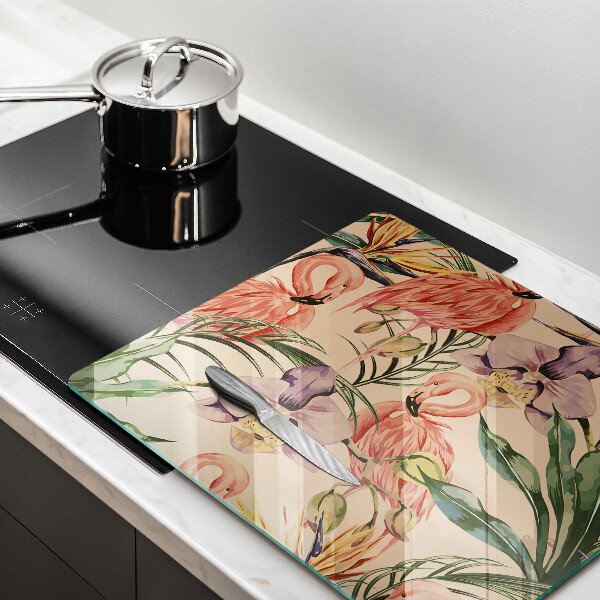 Sklo za varnou desku Plameňáci ilustrace