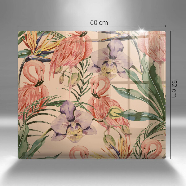 Sklo za varnou desku Plameňáci ilustrace