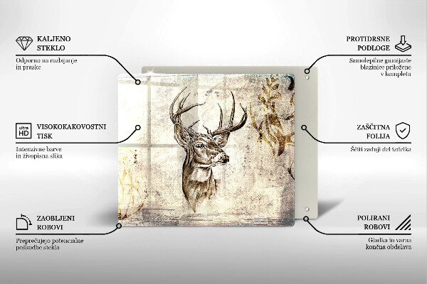 Sklo za varnou desku Ilustrace zvířat jelenů