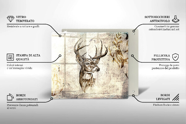 Sklo za varnou desku Ilustrace zvířat jelenů