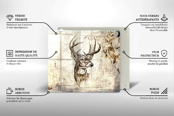 Sklo za varnou desku Ilustrace zvířat jelenů