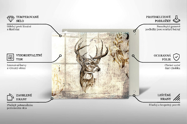 Sklo za varnou desku Ilustrace zvířat jelenů