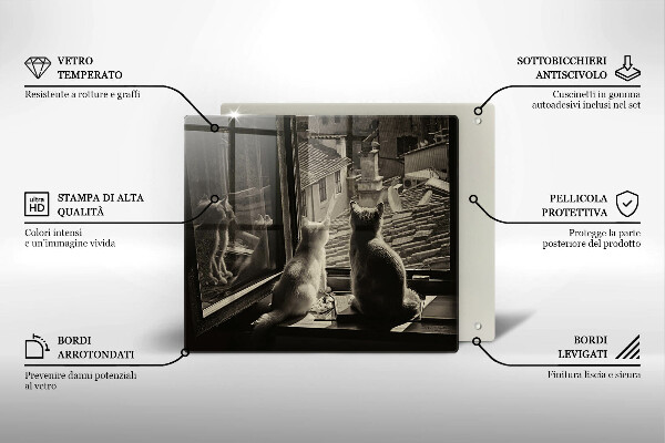 Sklo za varnou desku Kočičí město a okno