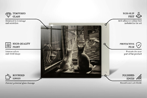 Sklo za varnou desku Kočičí město a okno