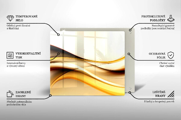 Sklo za varnou desku Abstraktní kouřové čáry