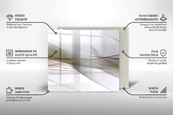 Sklo za varnou desku Abstraktní linie designu