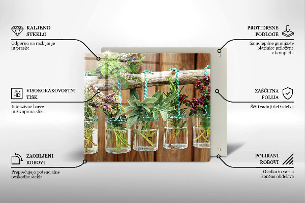 Sklo za varnou desku Byliny rostliny ročník