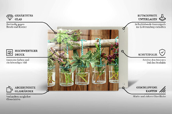 Sklo za varnou desku Byliny rostliny ročník