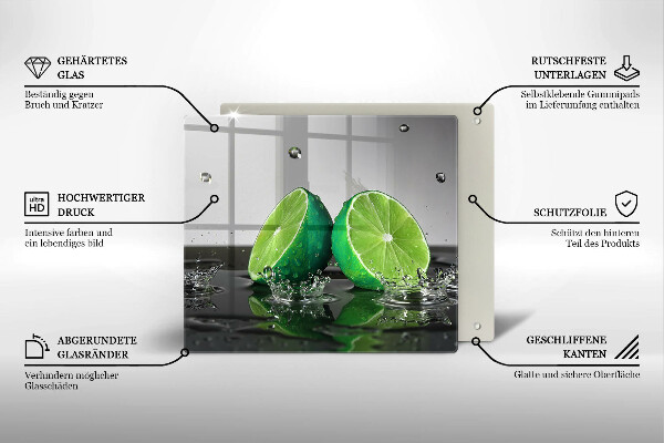 Sklo za varnou desku Šťavnaté limetky a voda