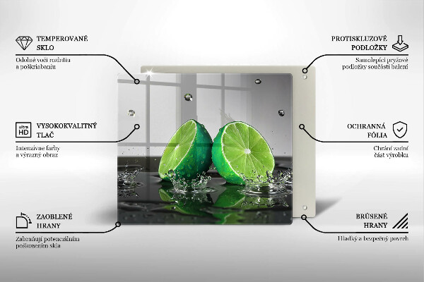 Sklo za varnou desku Šťavnaté limetky a voda