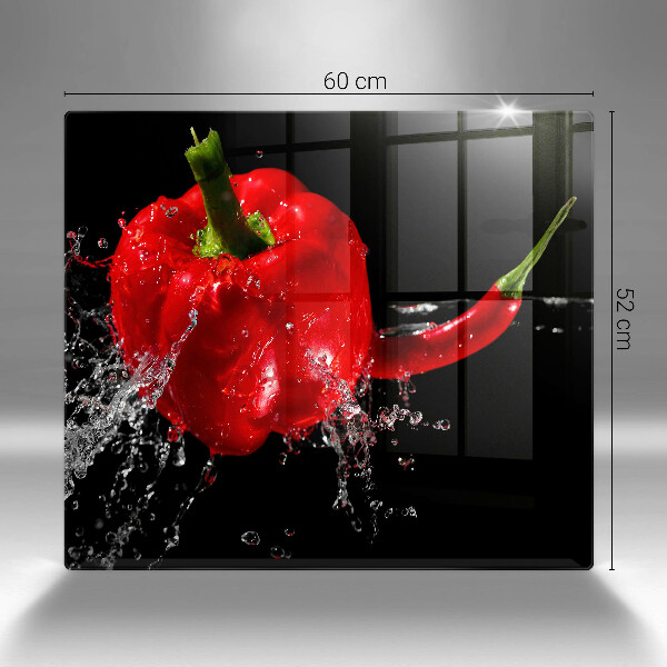 Sklo za varnou desku Červené papriky ve vodě