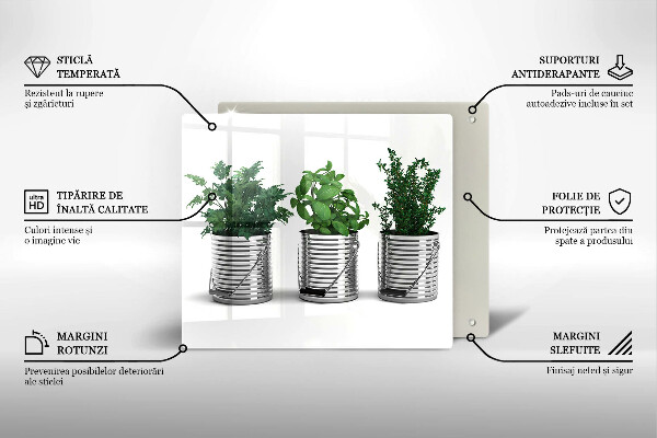 Sklo za varnou desku Květináče s bylinkami