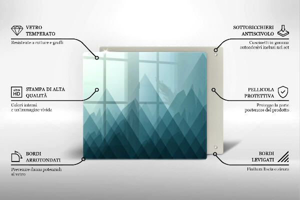 Sklo za varnou desku Abstraktní hory
