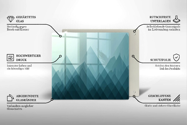 Sklo za varnou desku Abstraktní hory