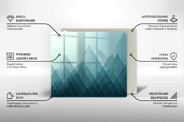 Sklo za varnou desku Abstraktní hory