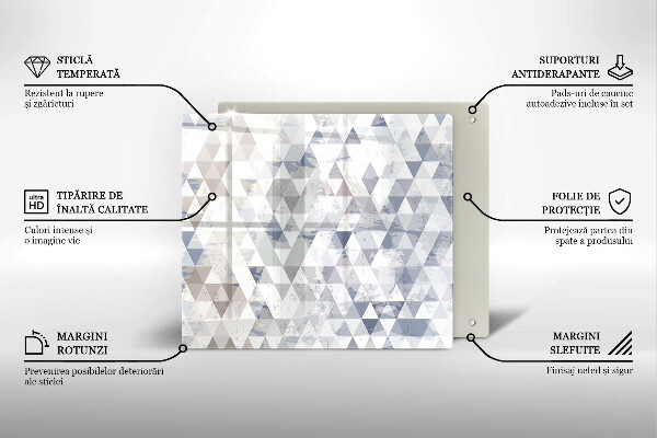 Sklo za varnou desku Vzor trojúhelníků