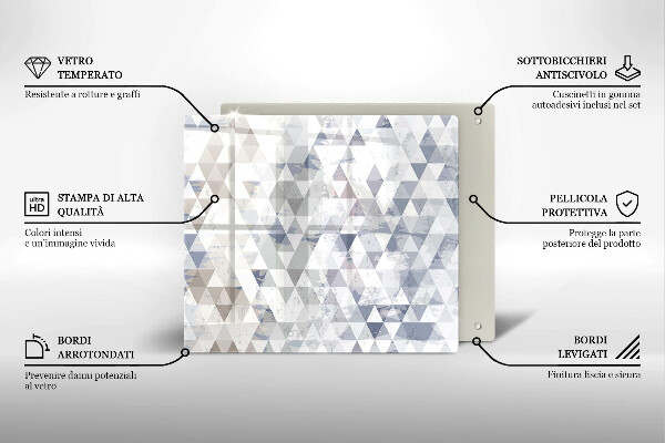 Sklo za varnou desku Vzor trojúhelníků