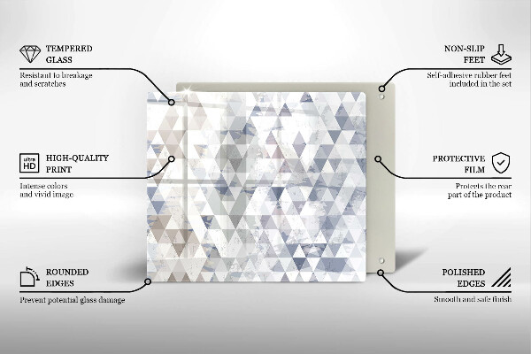 Sklo za varnou desku Vzor trojúhelníků