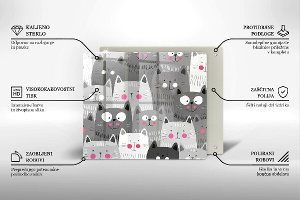 Sklo za varnou desku Ilustrace kočky