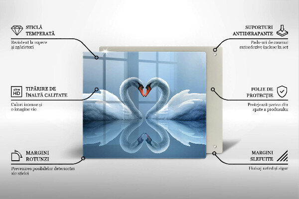 Sklo za varnou desku Dvě labutí srdce