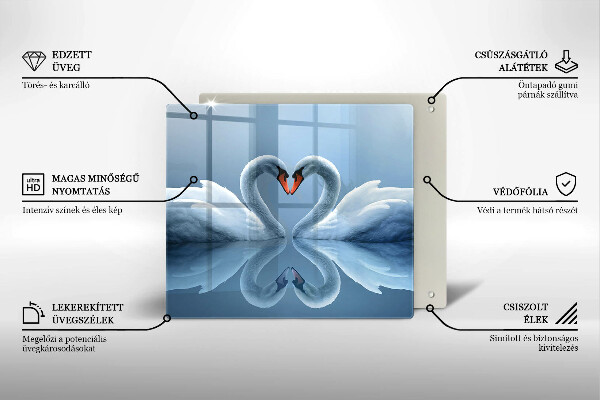 Sklo za varnou desku Dvě labutí srdce