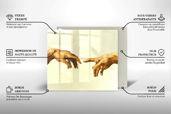 Sklo za varnou desku Stvoření adamových rukou