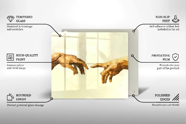 Sklo za varnou desku Stvoření adamových rukou