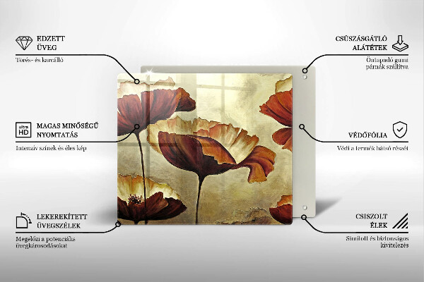 Sklo za varnou desku Malované boho květiny