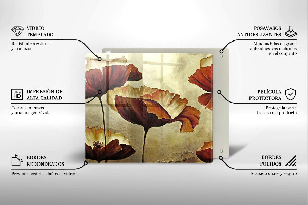 Sklo za varnou desku Malované boho květiny