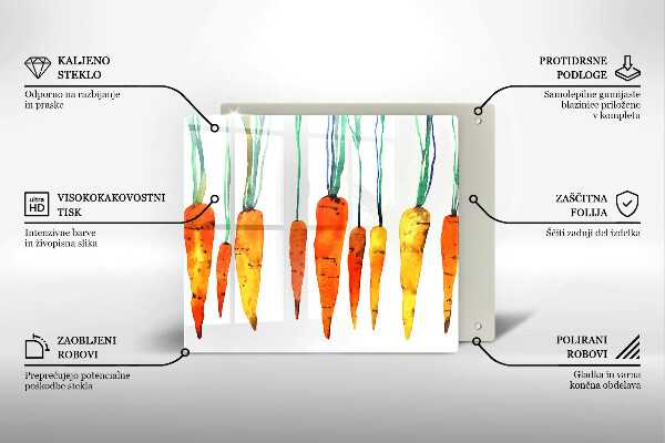 Sklo za varnou desku Mrkev ilustrace