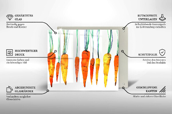 Sklo za varnou desku Mrkev ilustrace