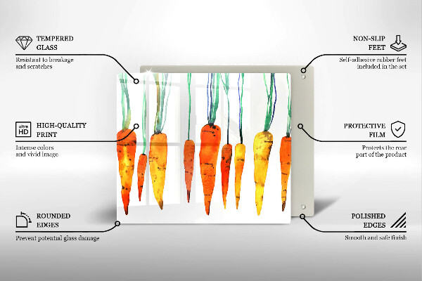 Sklo za varnou desku Mrkev ilustrace