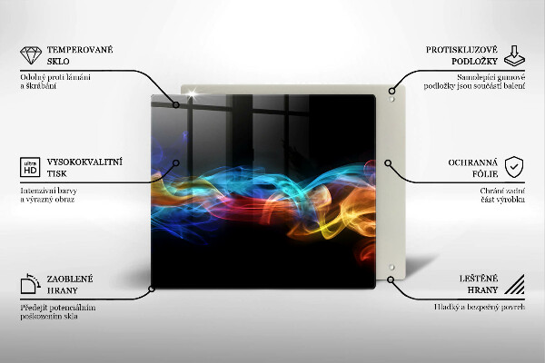 Sklo za varnou desku Barevný kouř