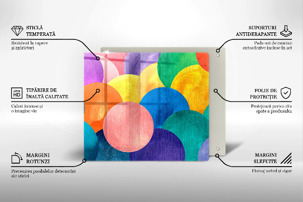 Sklo za varnou desku Barevné kruhy