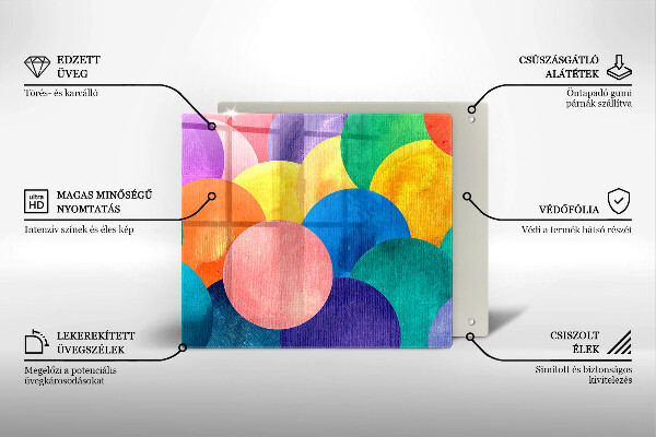 Sklo za varnou desku Barevné kruhy