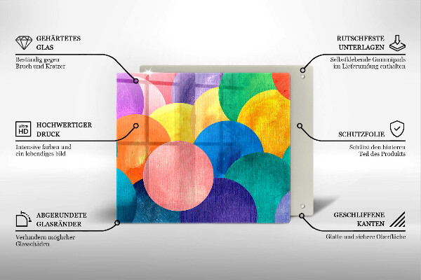 Sklo za varnou desku Barevné kruhy